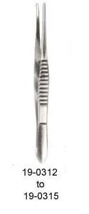 TISSUE FORCEPS WITH TOOTH (1 X 2 TEETH), 13CM