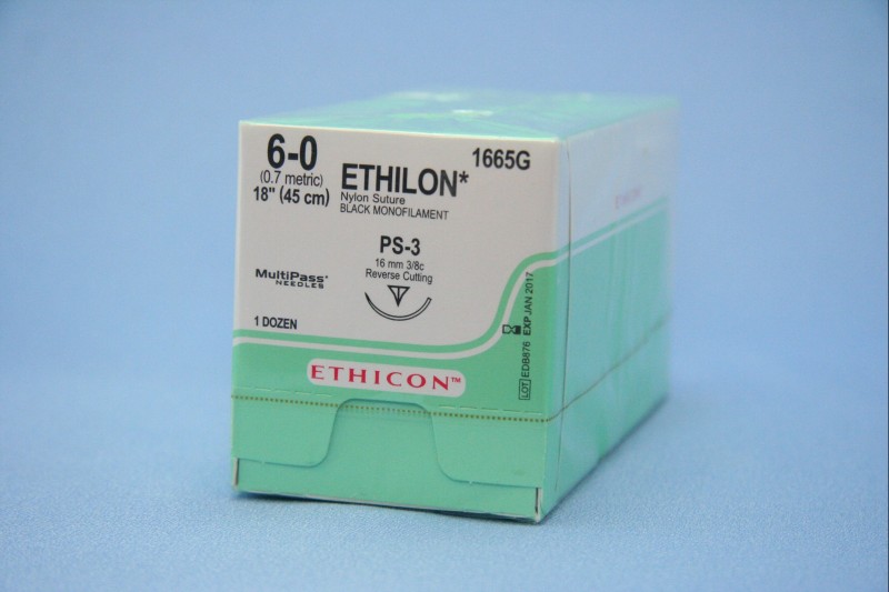 ETHILON BLK 45CM 6/0 PS-3