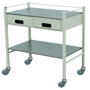 DRESSING TROLLEY (2 DRAWERS ) WITH RAILING
