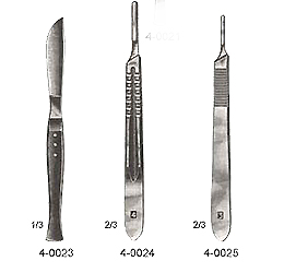 VIRCHOW, DISSECTING KNIVES WITH WOODEN HANDLES