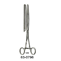 DOYEN INTESTINAL CLAMP WITH LONGITUDINAL SERRATIONS S/J STRAIGHT 9 INCHES (23CM)