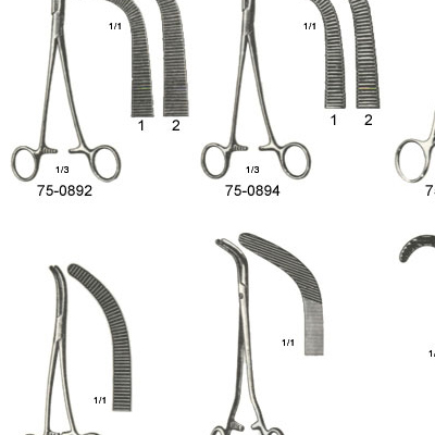 GREY GALL DUCT FORCEPS, SERRATED, B/J 8Â¾ INCHES (22CM)