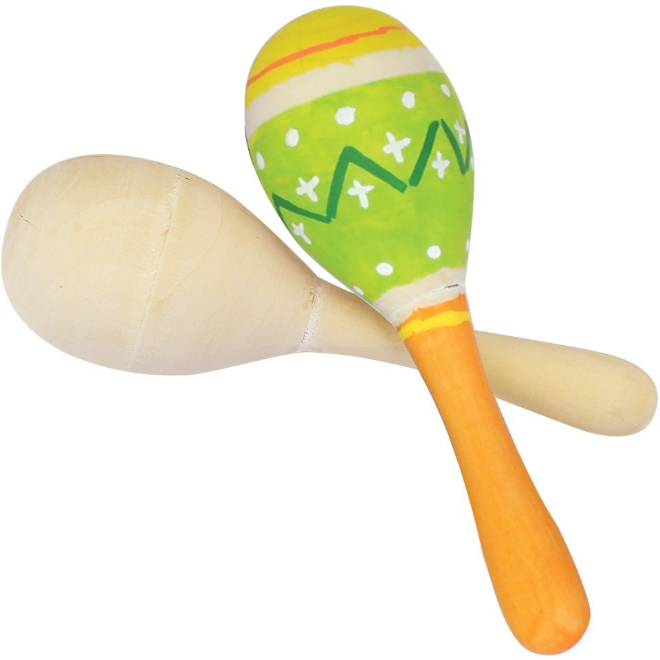 WOODEN MARACAS 12 CM