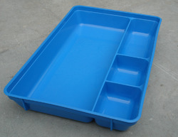 INJECTION TRAY BLUE - 4 COMPARTMENTS (PLASTIC MEDICAL TRAY) 