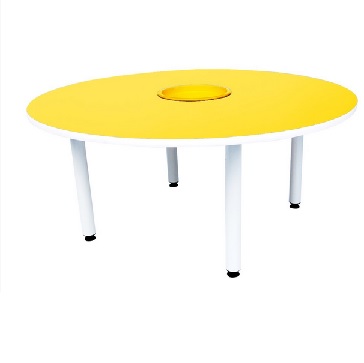 4 INCH ROUND TABLE WITH BASKET - YELLOW