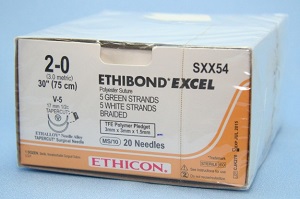 ETHIBOND EXCEL SUTURE 30IN(75CM) 2-0 G/W