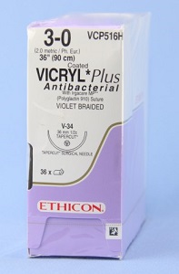 VICRYL PLUS VIO 90CM 3/0 V-34