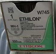 ETHILON 1 BLACK 100CM 1/2Circle 31MM RoundBody MH-1 Needle
