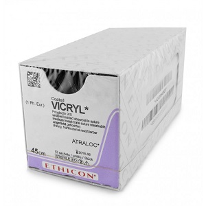 VICRYL 4/0 UNDYED 75CM 3/8Circle 17MM TaperCut V-4 Needle
