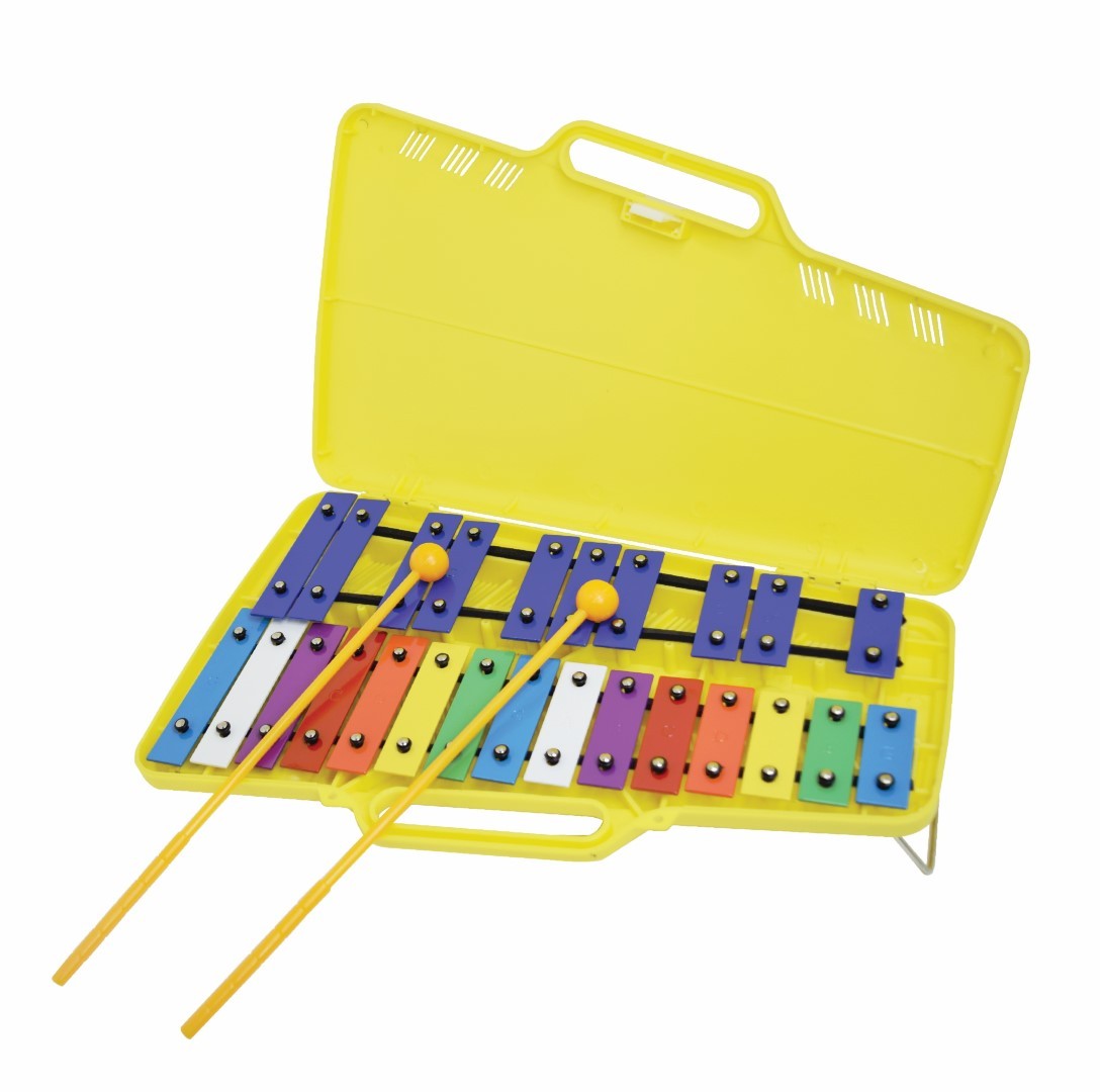 25 TONE COLOUR GLOCKENSPIEL WITH CASE