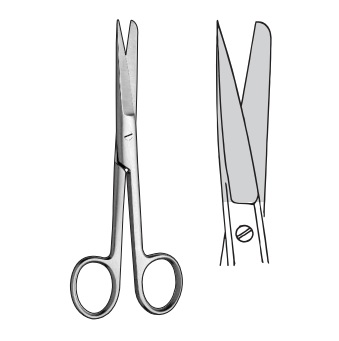 OPERATING SCISSORS, ROUND PATTERN, STANDARD STRAIGHT - 11.5CM