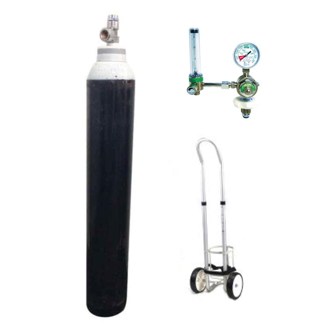 OXYGEN TANK 7.0M3 (47L) WITH VSY-226 OXYGEN REGULATOR BULLNOSE TOP ENTRY SET