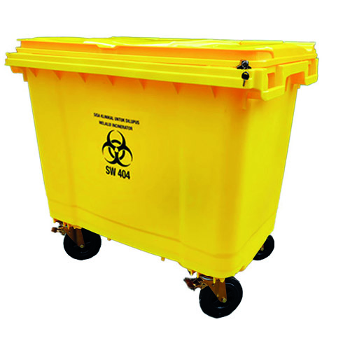 FOUR WHEEL MEDICAL WASTE BIN