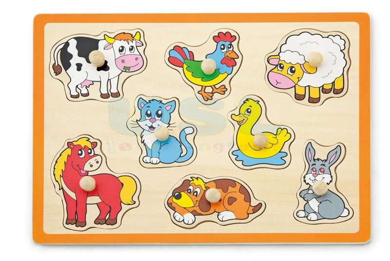 WOOD KNOB PUZZLE - FARM ANIMAL