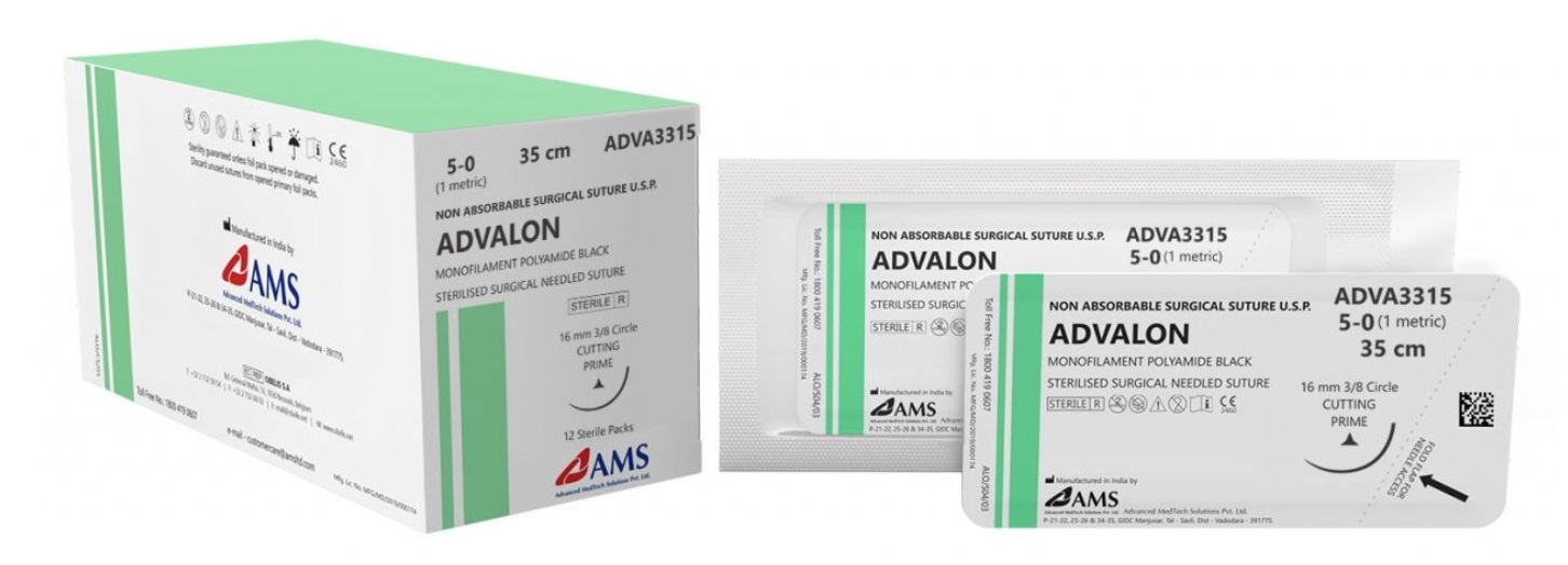 ADVALON-POLYAMIDE BLK 76 CM 4-0 X 19MM 3/8 CIR RC  