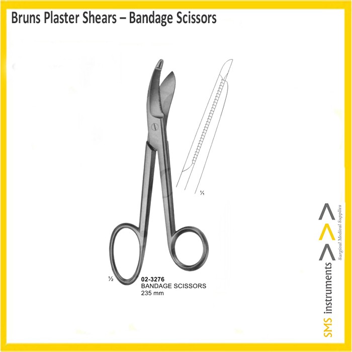 BRUNS PLASTER SCISSORS SERRATED 235MM 