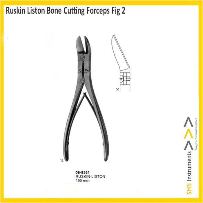 RUSKIN LISTON BONE CUTTING FORCEPS CURVED FIG 2 190MM