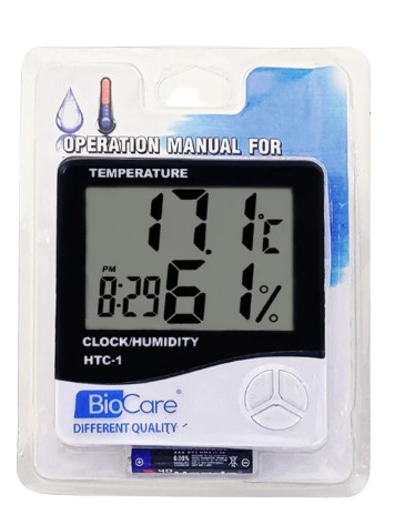 DIGITAL HYGROMETER WITH LCD DISPLAY (3 IN 1 - HUMIDITY/TEMPERATURE/CLOCK)