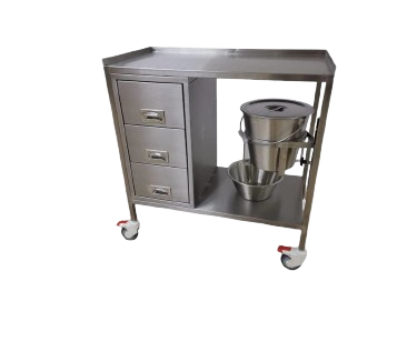 PLASTER TROLLEY 3 DRAWERS W 2 BUCKETS 