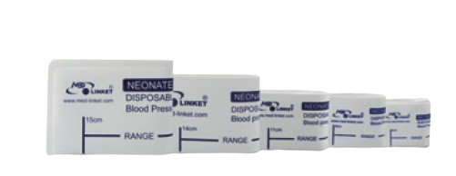 DISPOSABLE NEONATE NIBP SOFT FIBER CUFF (WHITE) 